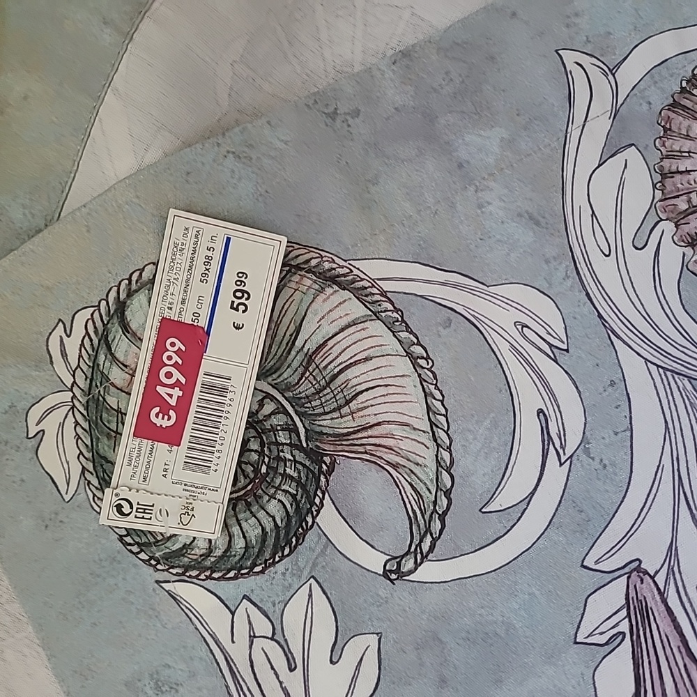 Zara Home table cloth linens sea horse NWT 59 by 98.5 NWT - Picture 3 of 6